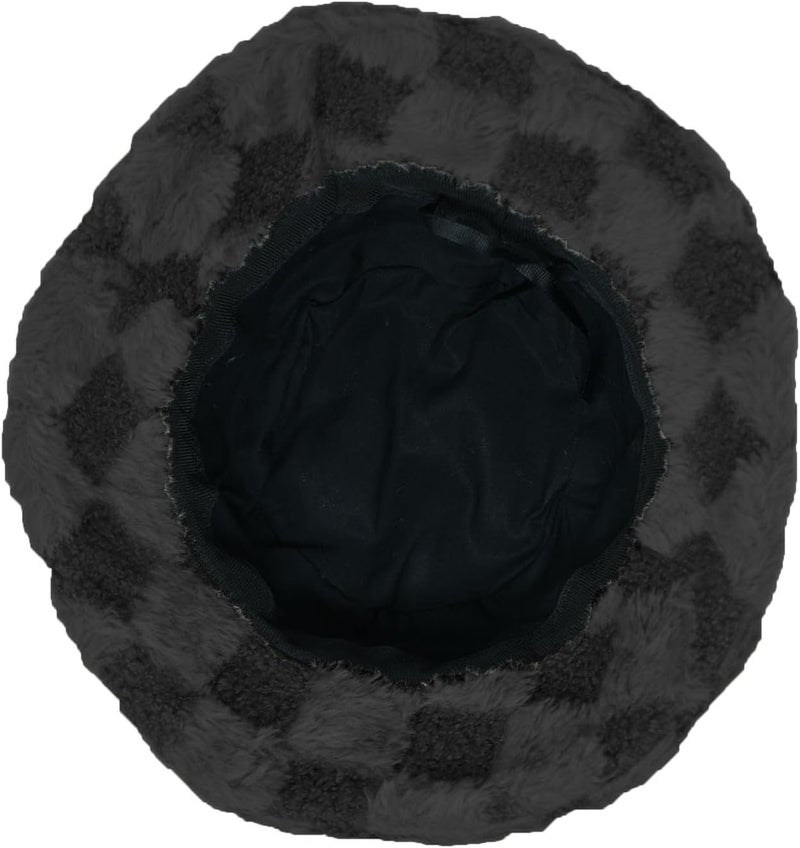 Glory Max Winter Fluffy Plush Bucket Hat Cozy Faux Fur Wide Brim Adjustable Size for Women - Image 3